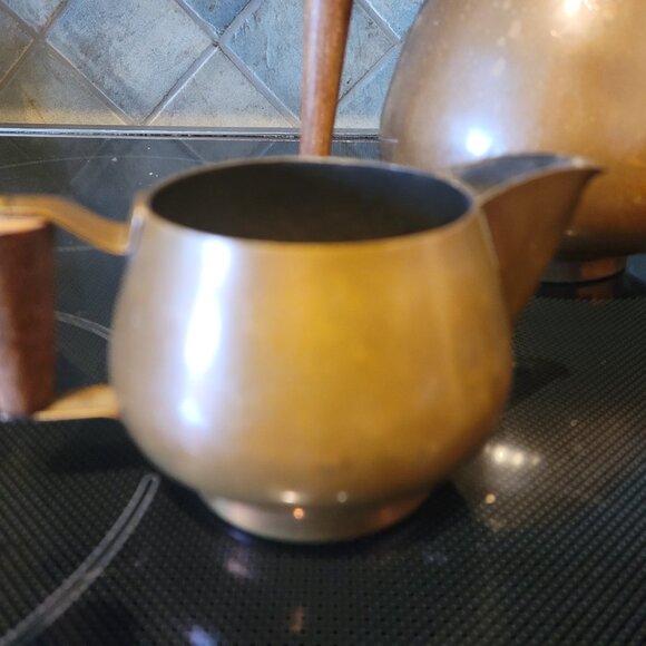 VINTAGE ANTIQUE MADE IN ITALY COPPER TEA SET - LIKELY ART DECO ERA - Picture 4 of 6